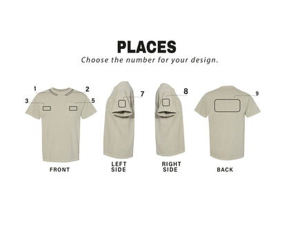 a group of four t - shirts with different shapes and sizes