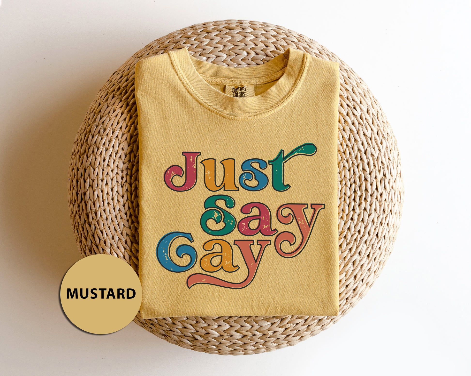 a t - shirt that says just say gay on it