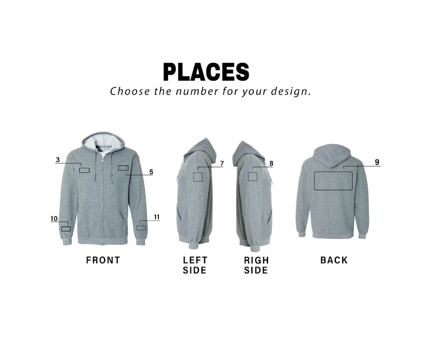 a diagram of a hoodie with the names of the hoodies