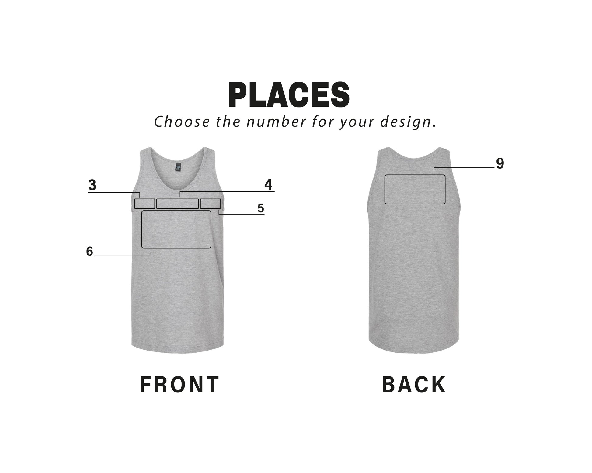 a diagram of a tank top with measurements