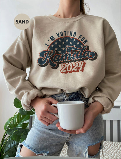 Gildan Unisex Sweatshirt - "I'm Voting for Kamala 2024" - Empower Your Vote- Gift For American elections 2024