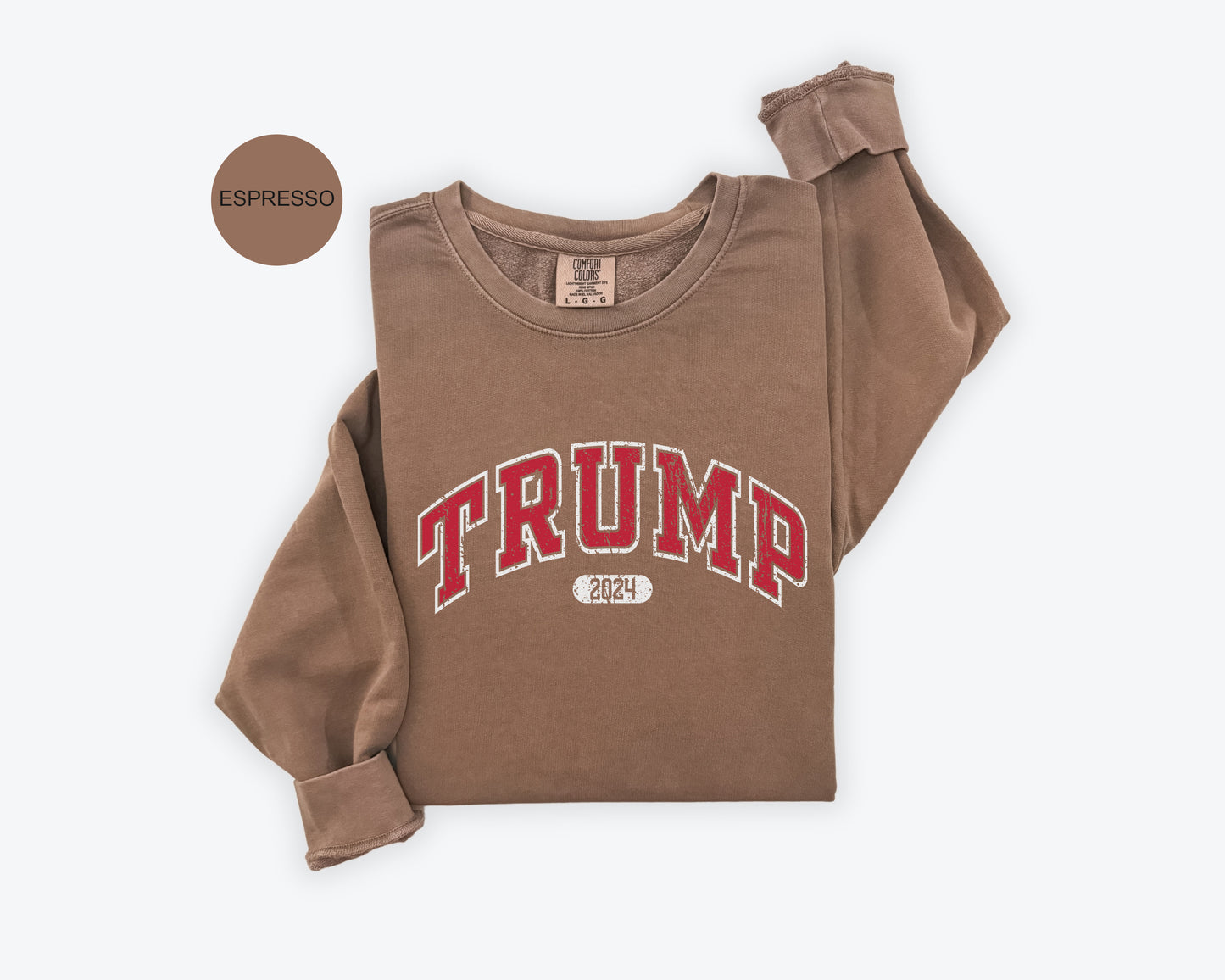 a brown shirt with the word trump printed on it