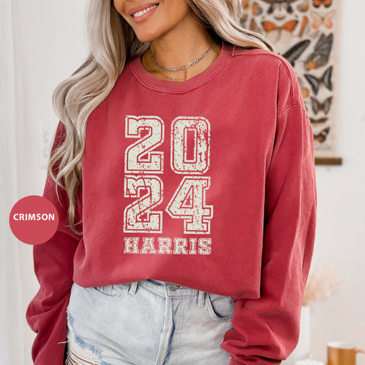 a woman wearing a red sweatshirt with the number twenty forty forty forty forty forty forty