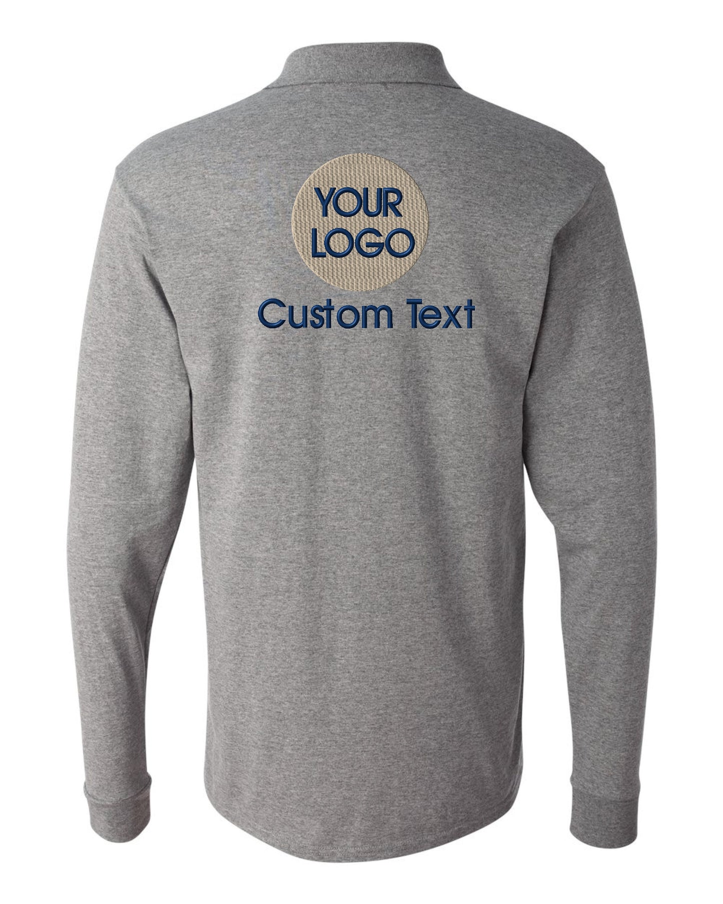 a gray shirt with the words your logo on it