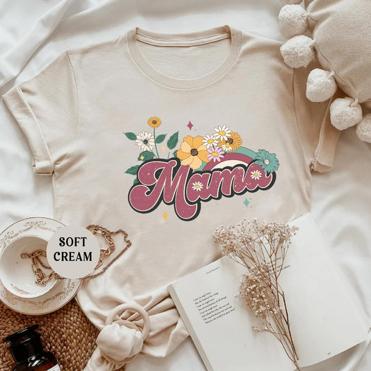 a t - shirt with the word mom written on it