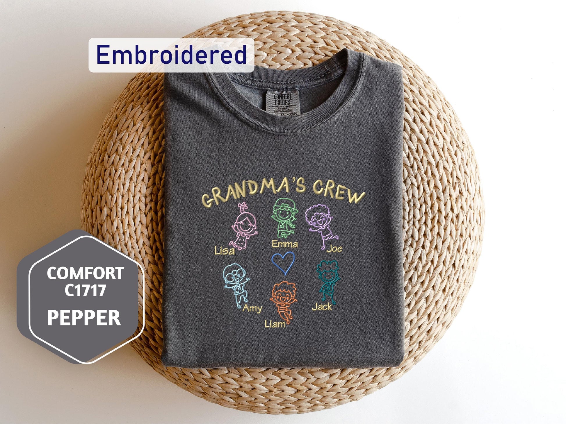 a t - shirt with the words grandma's crew on it next to a