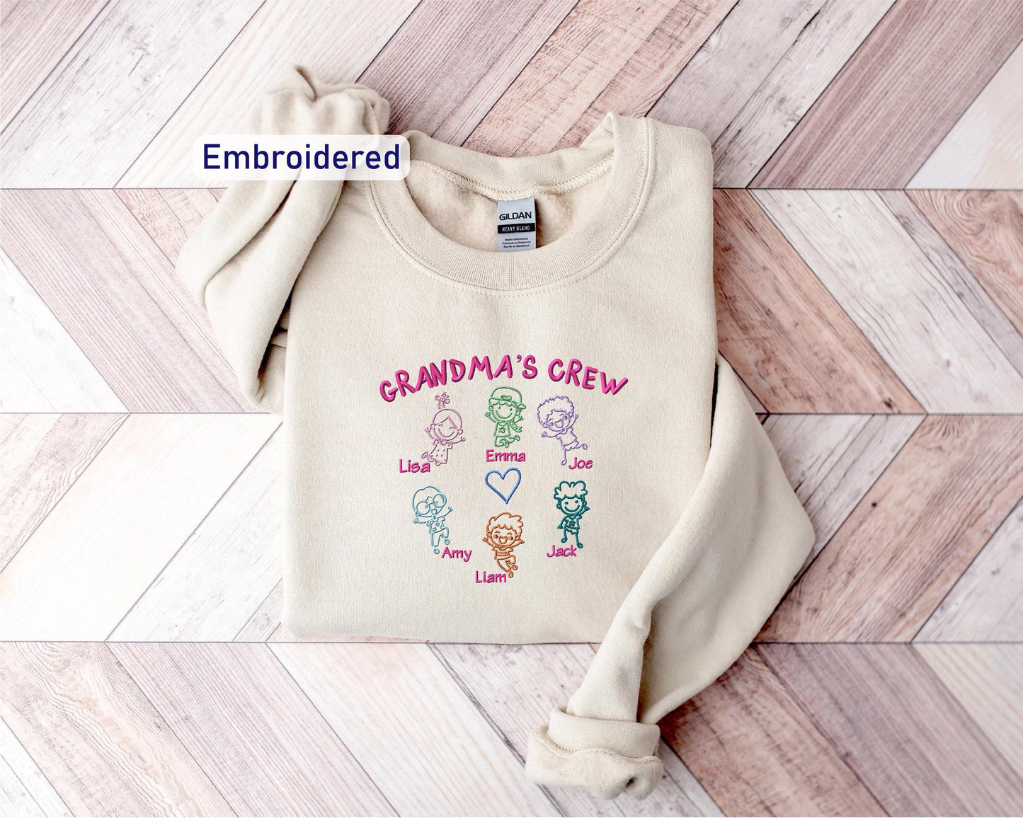 a sweater with the words grandma&#39;s crew on it