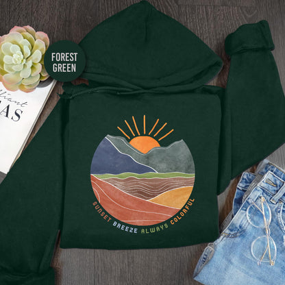 a green hoodie with the words forest green on it