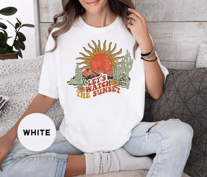 a woman sitting on a couch wearing a white shirt