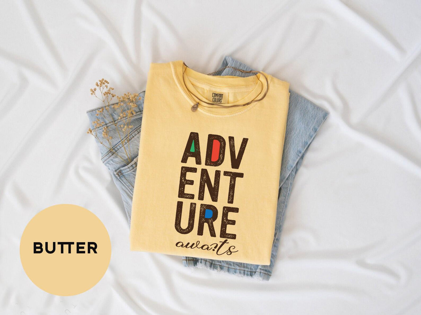 a t - shirt with the words adv ent sure on it