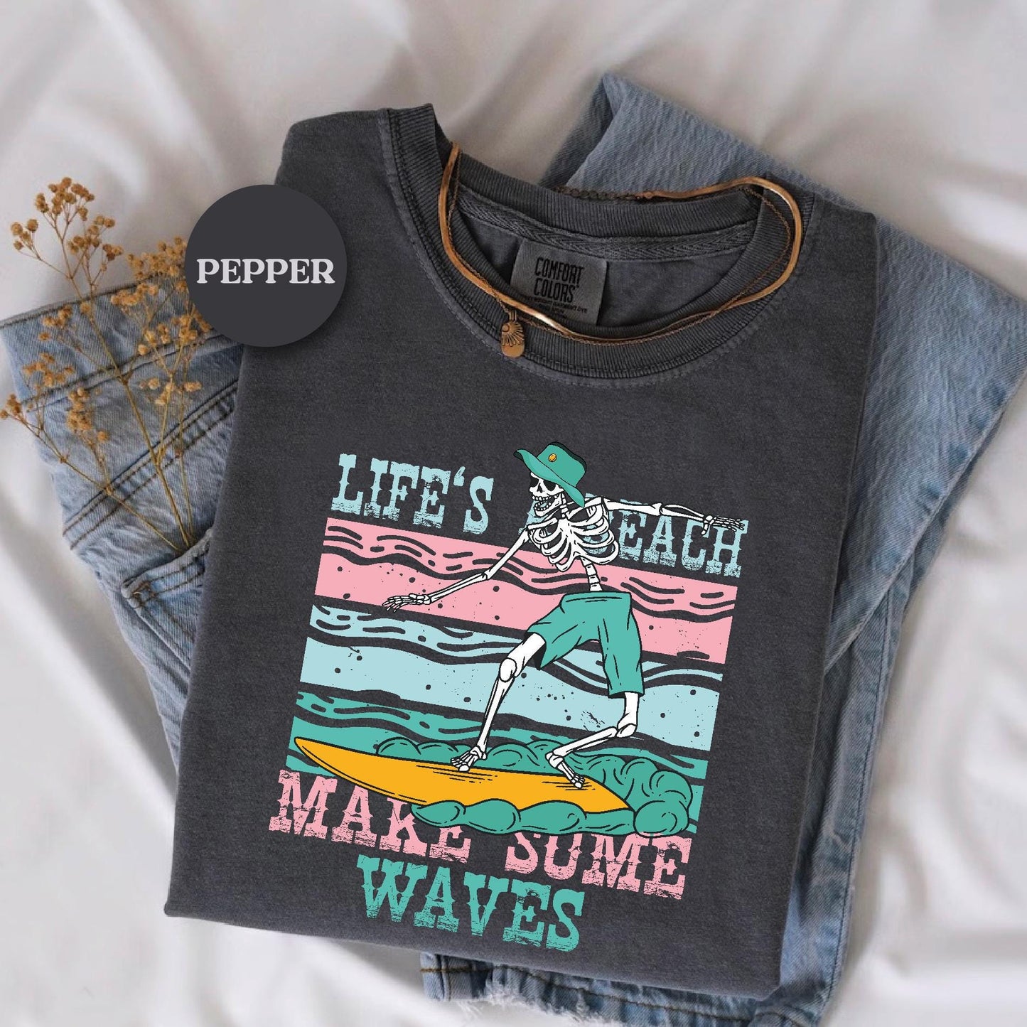 a t - shirt that says life's beach make some waves