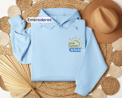 a light blue hoodie with a hat on top of it