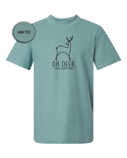 a t - shirt with the words, oh deer, and a picture of a