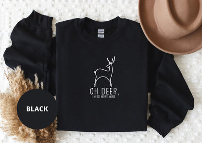 a black sweatshirt with a deer on it