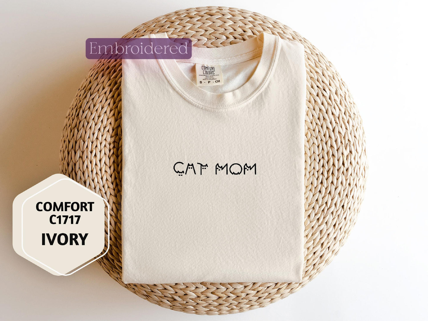 a t - shirt with the word cat mom written on it