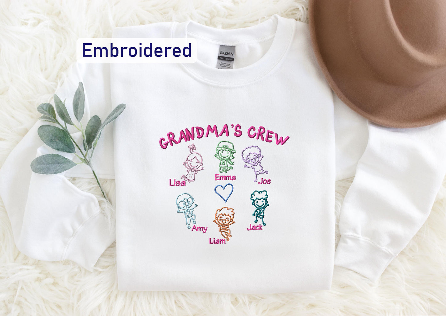 a white shirt with the words grandma is crew on it