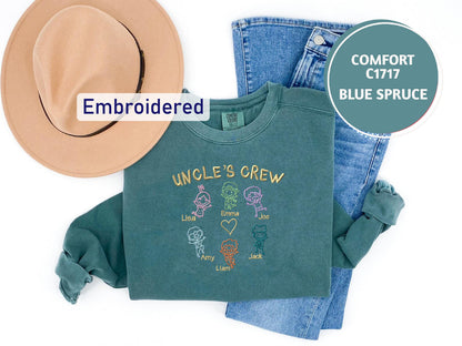 a hat, jeans, and t - shirt with the words uncle's crew