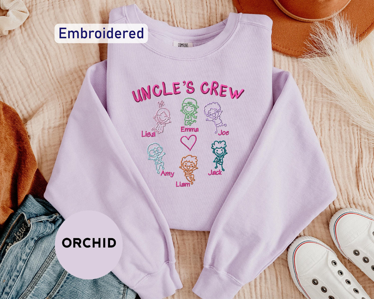 a purple shirt with the words uncle's crew on it