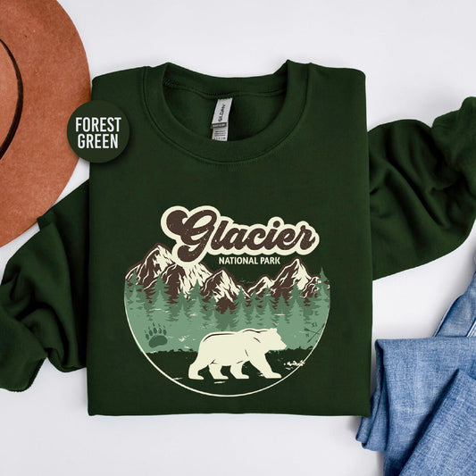 a green t - shirt with the words glacier national park on it
