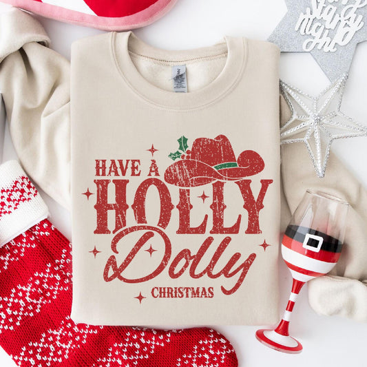 a christmas sweater with a santa hat and a wine glass