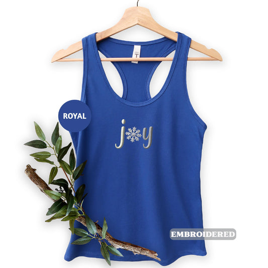a women's tank top with a snowflake on it
