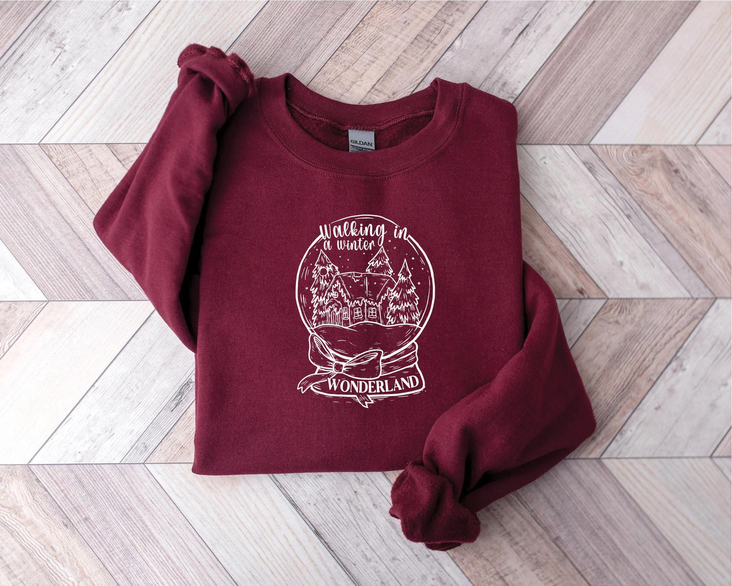 Cozy Winter Cabin Hoodie & Sweatshirt, Snow Globe Nature Gift, KingArtDesigner