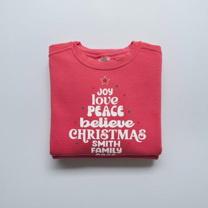 Personalized Christmas Sweatshirt - Cozy Comfort Colors 1566 Custom Crewneck