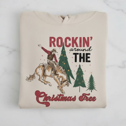 Cowboy Christmas Hoodie, Western Holiday Gift, Rodeo Winter Wear, KingArtDesigner