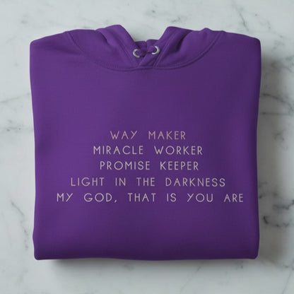 Way Maker Christian Sweatshirt Hoodie | Worship Song Faith Gift