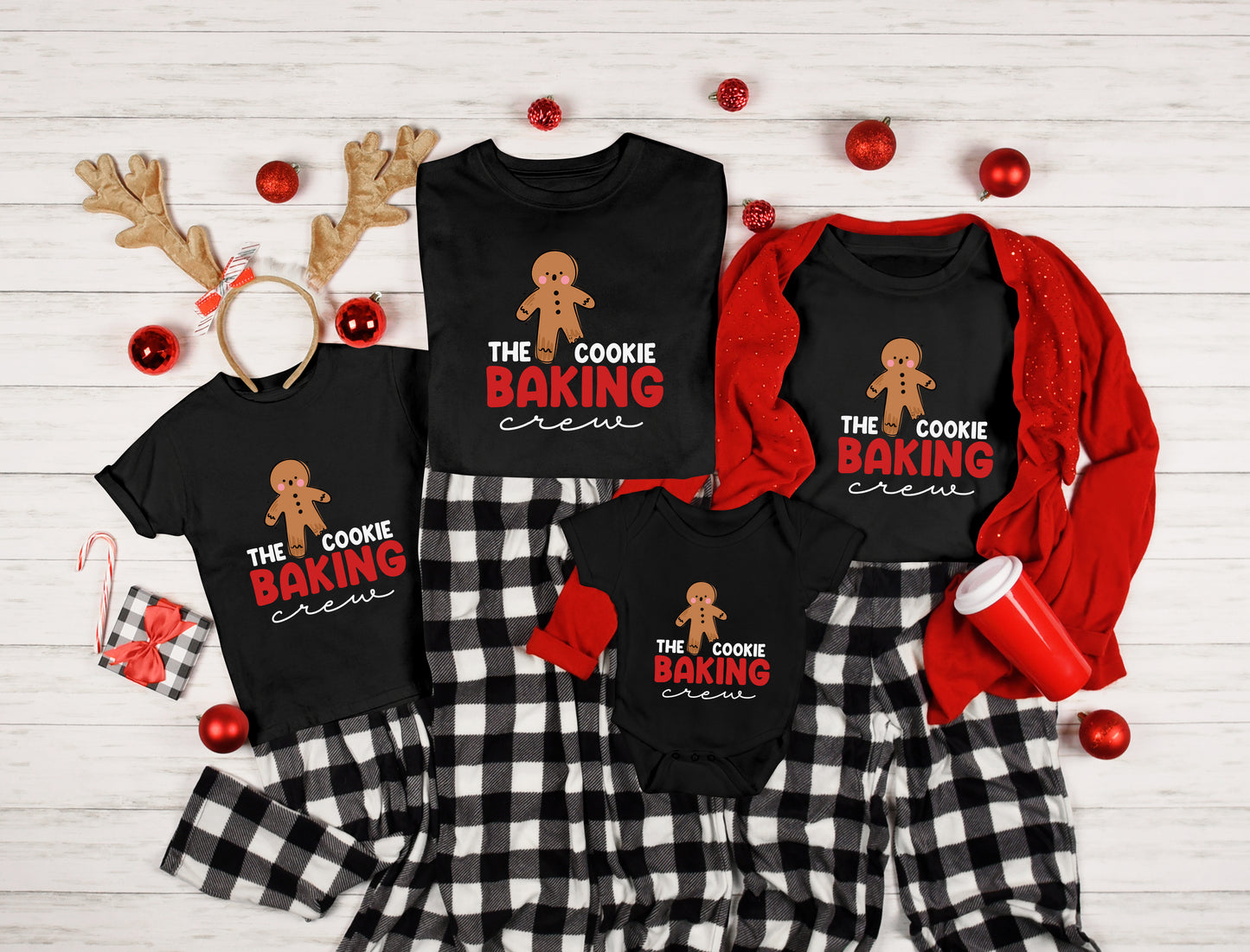 The Cookie Baking Crew Family Christmas Shirts Matching Set